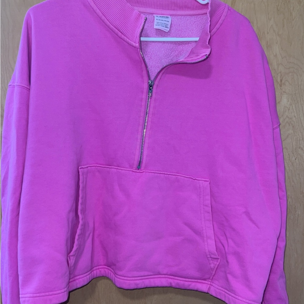 Pink Half-Zip Sweatshirt